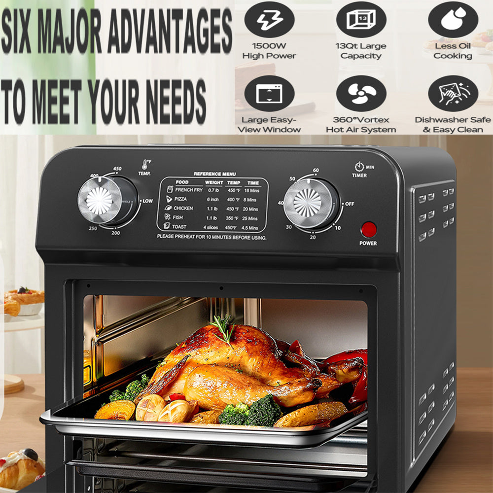 CrispMaster 12.5 Qt Dual Knob Air Fryer Oven