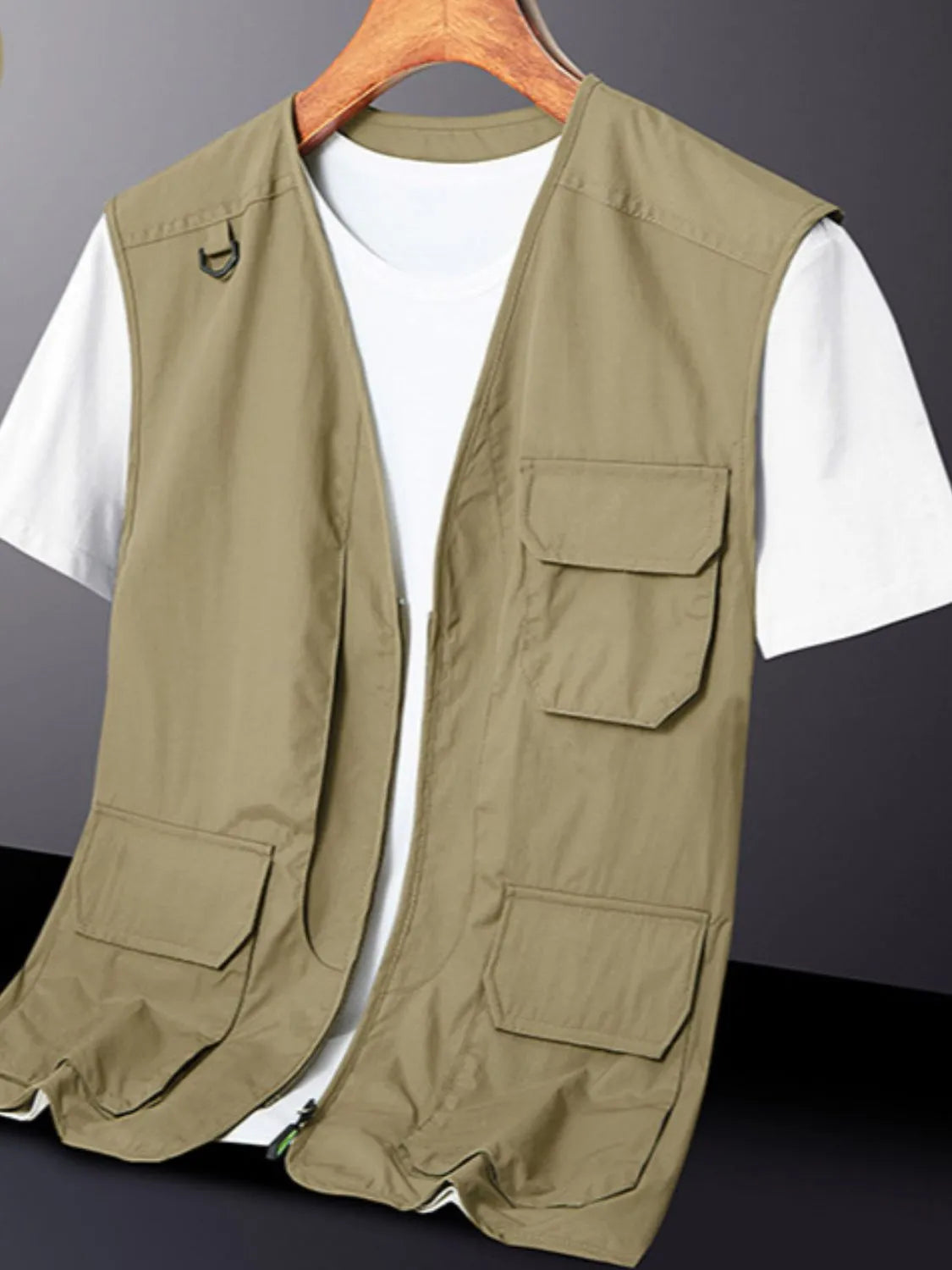 Men's Plus Size Zip Up V-Neck Vest - Premium from Trendsi - Just $47.88! Shop now at Handbags Specialist Headquarter