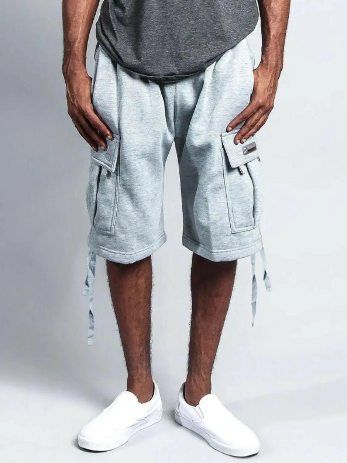 Men's Full Size Drawstring Shorts with Pockets Plus Size.