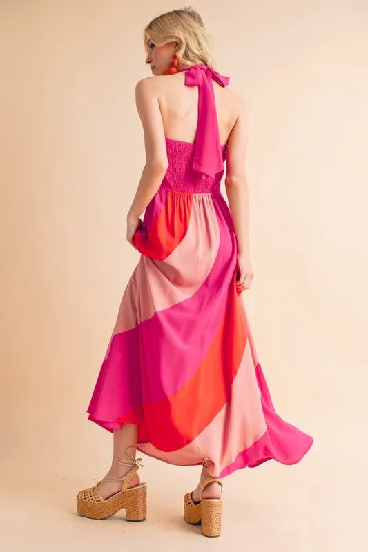 Aemi+Co Color Block Sleeveless Maxi Dress - Premium Maxi Dress from Trendsi - Just $57.99! Shop now at Handbags Specialist Headquarter