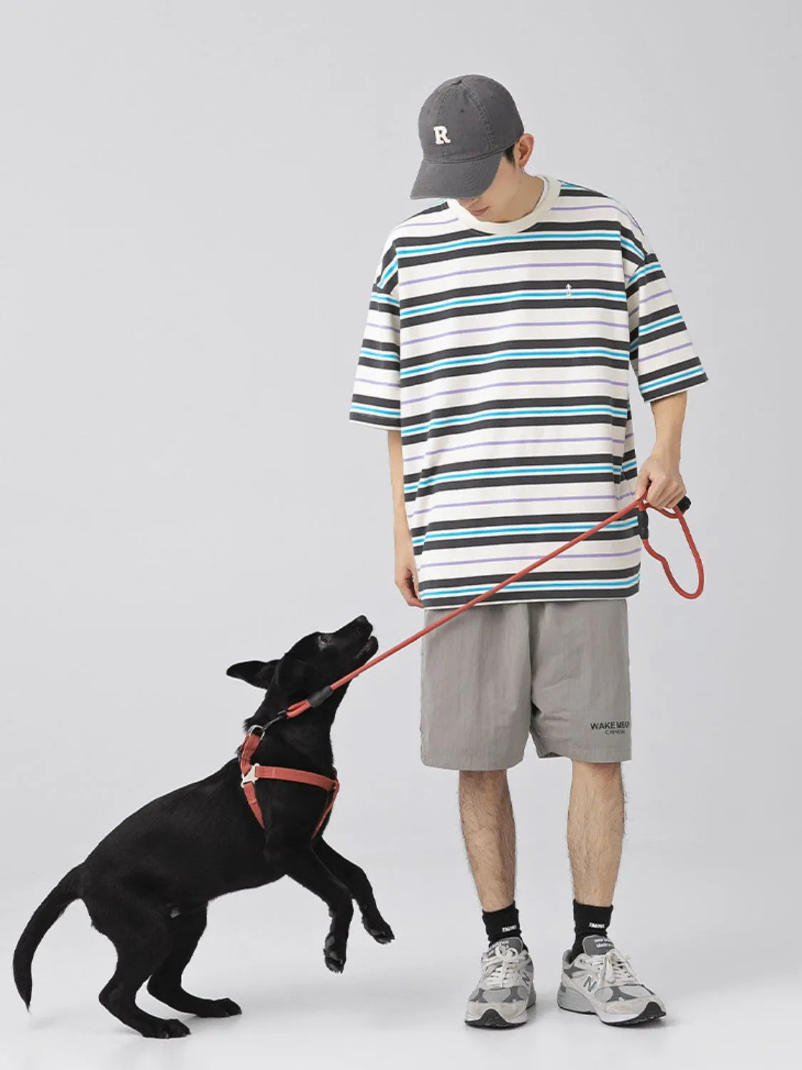 Men's Plus Size Basic style Round Neck Striped T-Shirt - Premium Men's T-Shirt from Trendsi - Just $33.99! Shop now at Handbags Specialist Headquarter