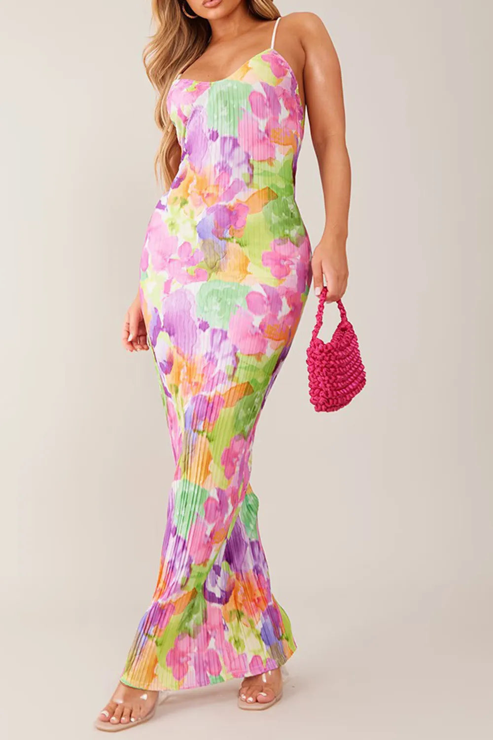 Backless Printed Maxi Cami Dress - Premium Maxi Dress from Trendsi - Just $24.99! Shop now at Handbags Specialist Headquarter