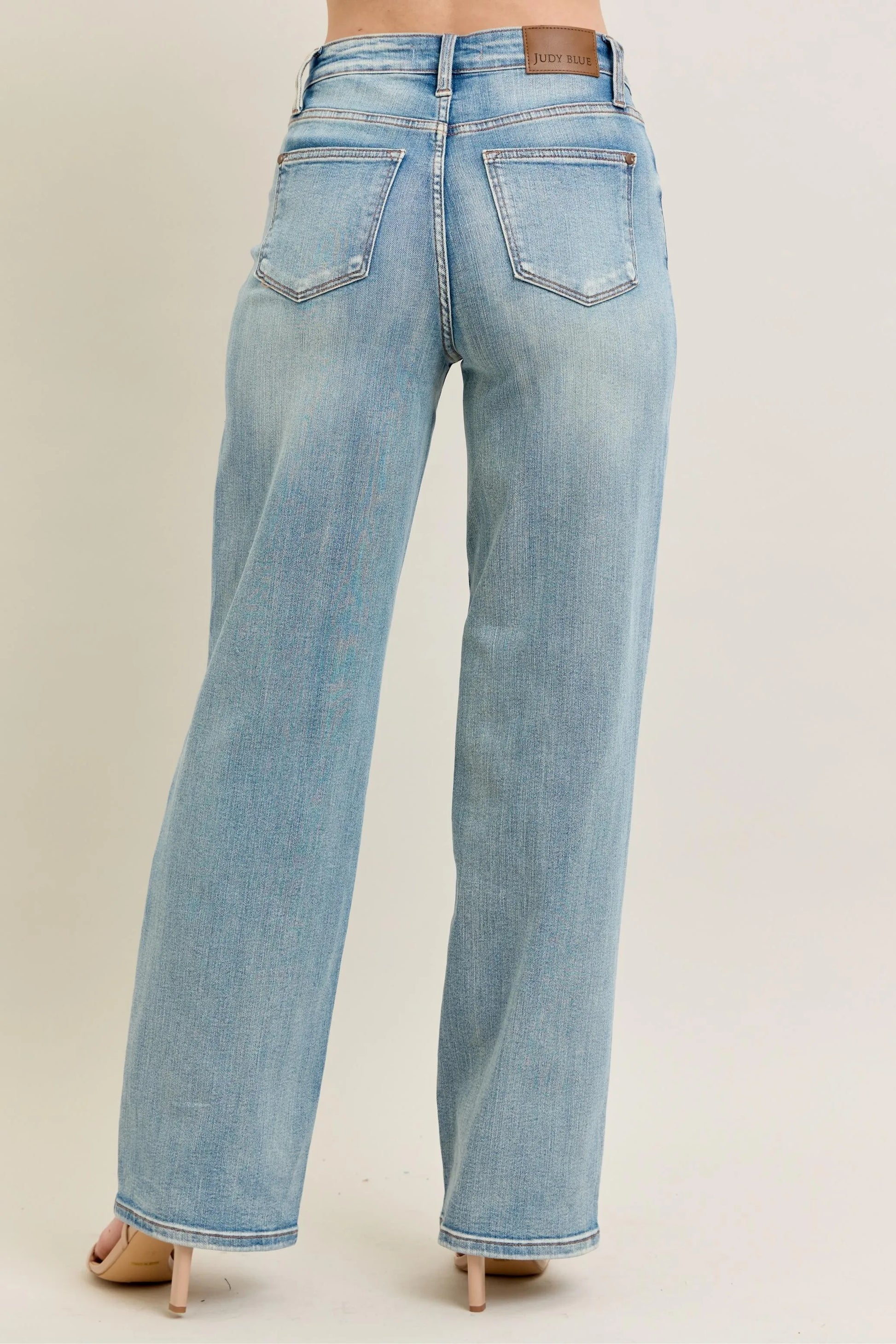 Judy Blue Full Size Hw Destroy & Knee Patch Straight Jeans Plus Size - Premium Women / Jeans & Denim from Trendsi - Just $71.99! Shop now at Handbags Specialist Headquarter