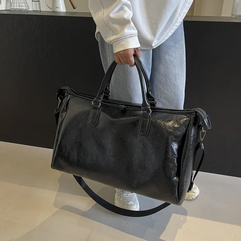 PU Leather Oversize Travel Bag - Premium travel-bag from Trendsi - Just $50.99! Shop now at Handbags Specialist Headquarter