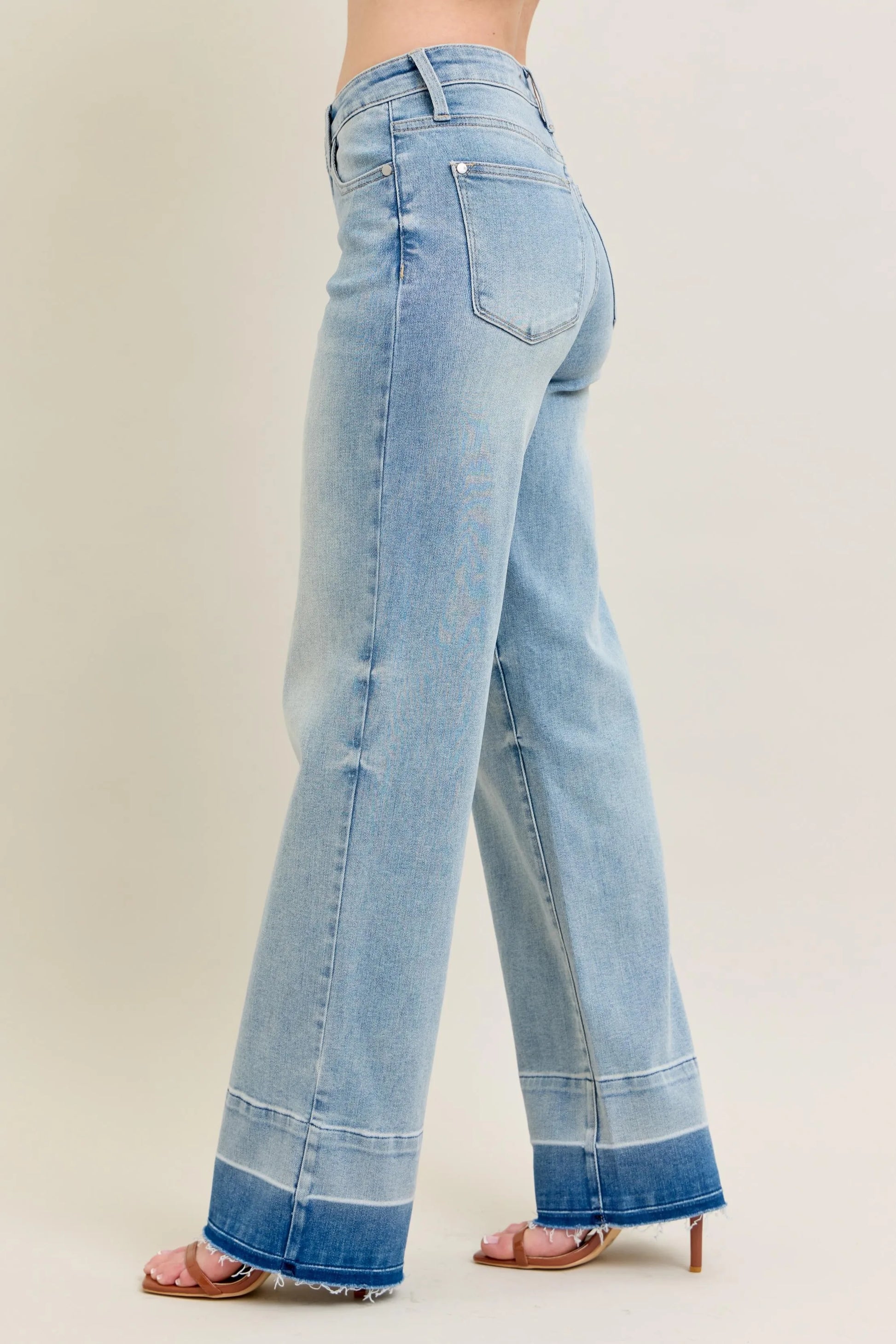 Judy Blue Full Size Mr Release Hem Wide Leg Jeans Plus Size - Premium Women / Jeans & Denim from Trendsi - Just $67.99! Shop now at Handbags Specialist Headquarter