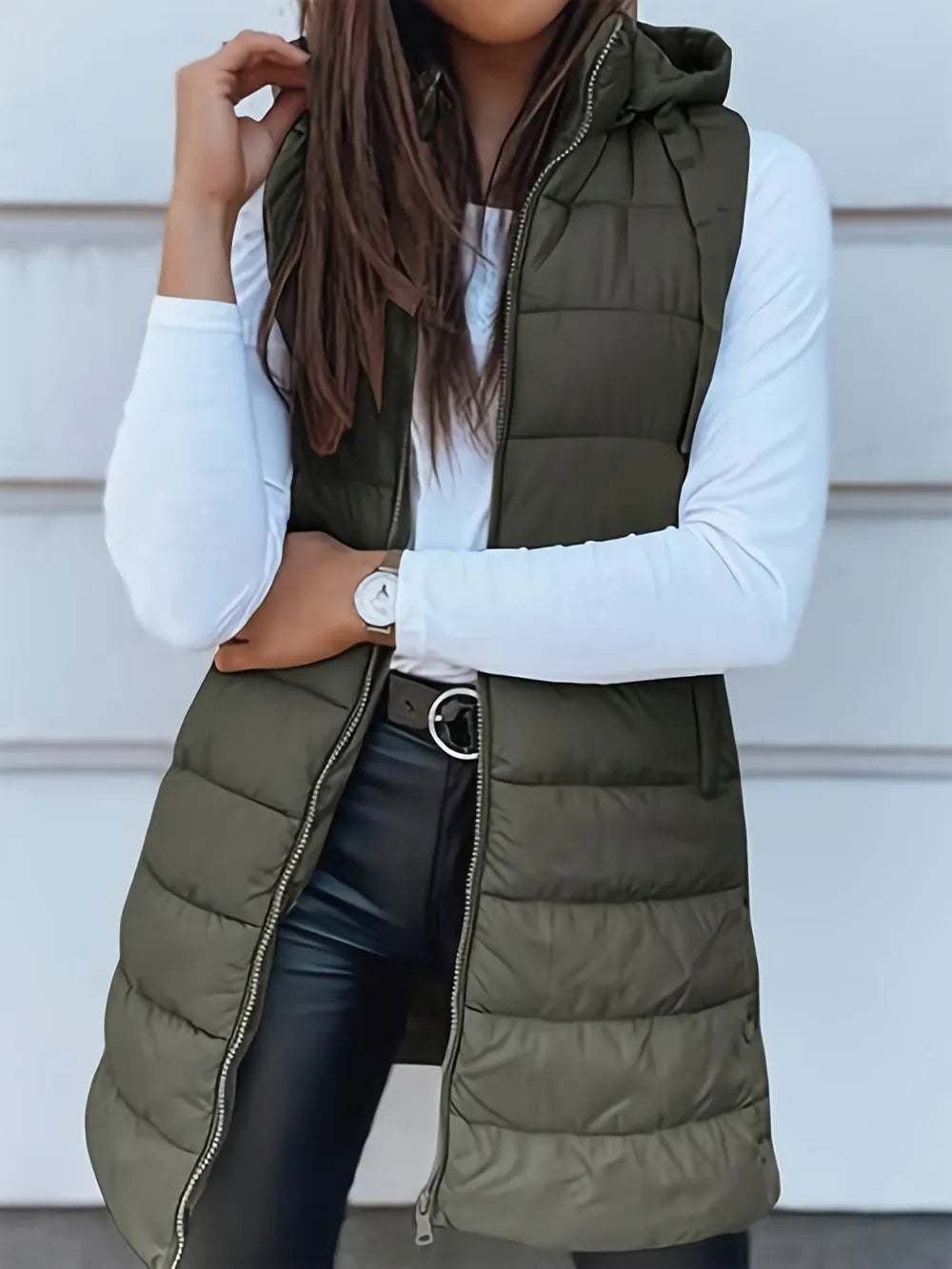 Plus Size Zip Up Hooded Vest Coat - Premium from Trendsi - Just $59.76! Shop now at Handbags Specialist Headquarter