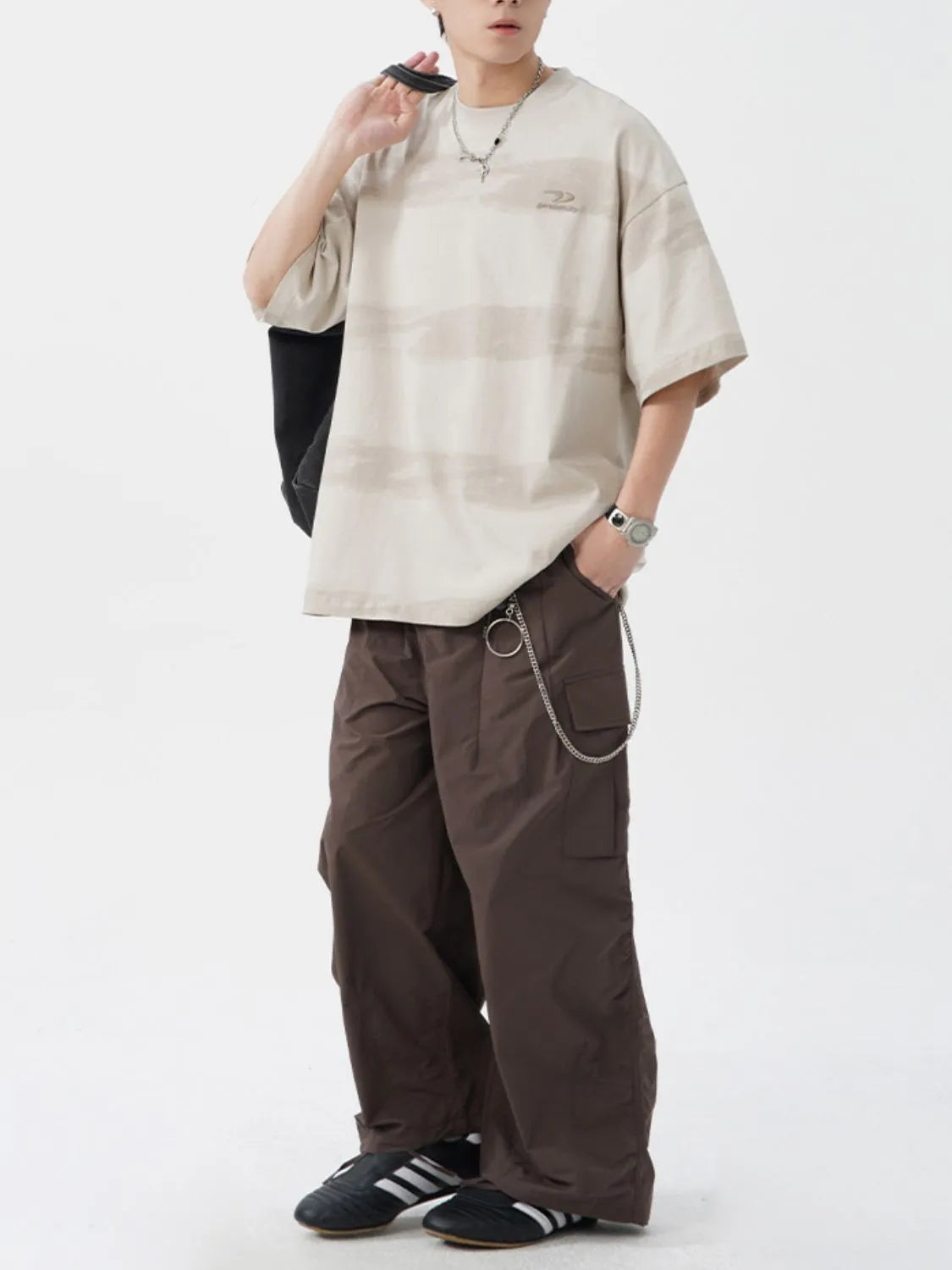 Men's Plus Size Basic style Round Neck Striped T-Shirt - Premium Men's T-Shirt from Trendsi - Just $33.99! Shop now at Handbags Specialist Headquarter