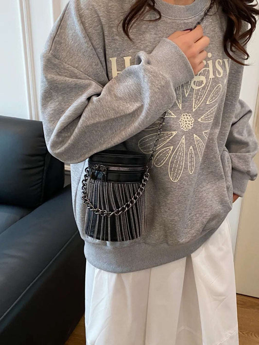 Fringe PU Leather Bucket Bag - Premium Crossbody Bag from Trendsi - Just $41.99! Shop now at Handbags Specialist Headquarter