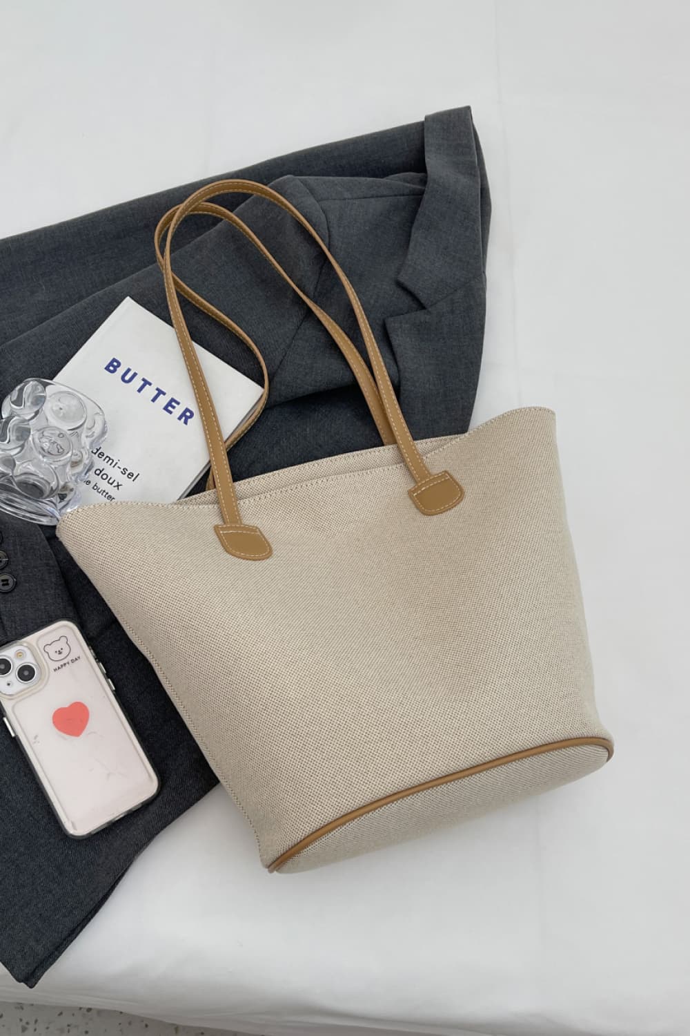 Canvas Tote Bag - Premium Tote Bag from Trendsi - Just $32.99! Shop now at Handbags Specialist Headquarter