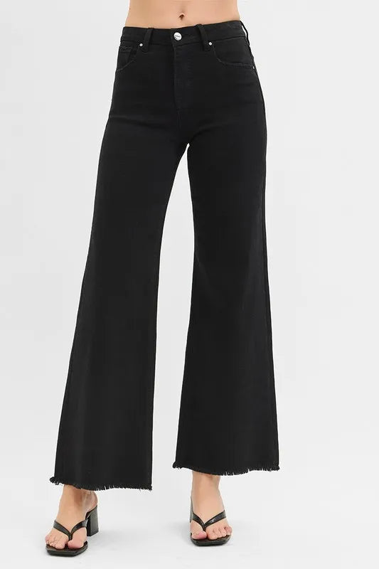 RISEN Full Size Tummy Control High Rise Wide Jeans Plus Size - Premium Women / Jeans & Denim from Trendsi - Just $58.99! Shop now at Handbags Specialist Headquarter