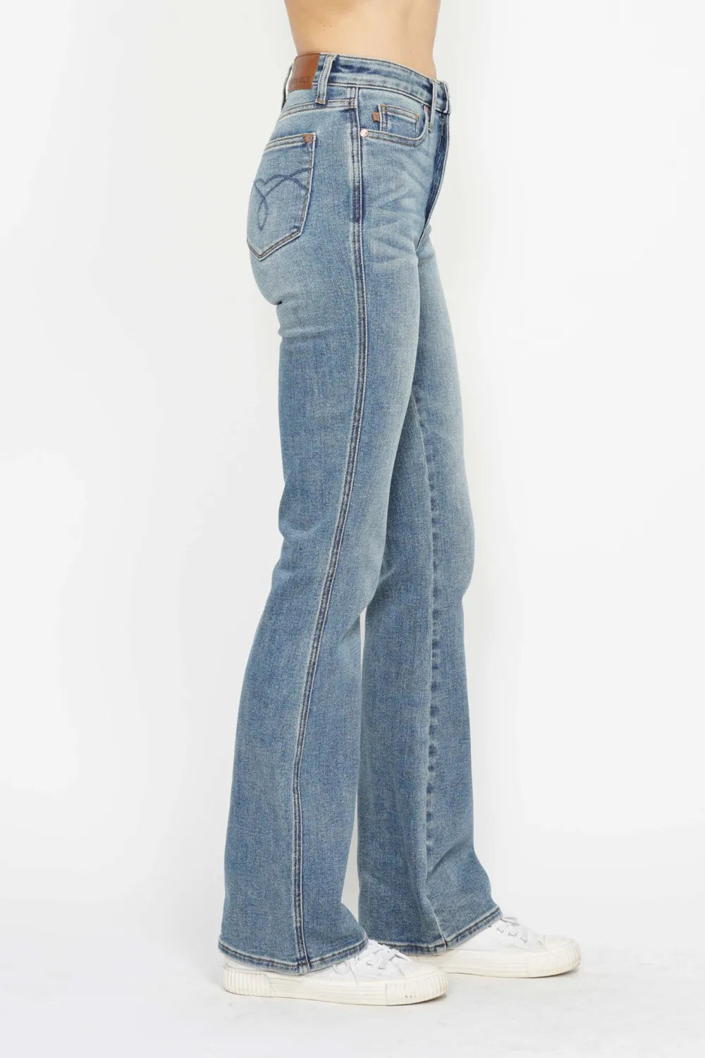 Judy Blue Full Size Tummy Control Back Embroidered Pocketed Bootcut Jeans Plus Size - Premium Women / Jeans & Denim from Trendsi - Just $57.99! Shop now at Handbags Specialist Headquarter