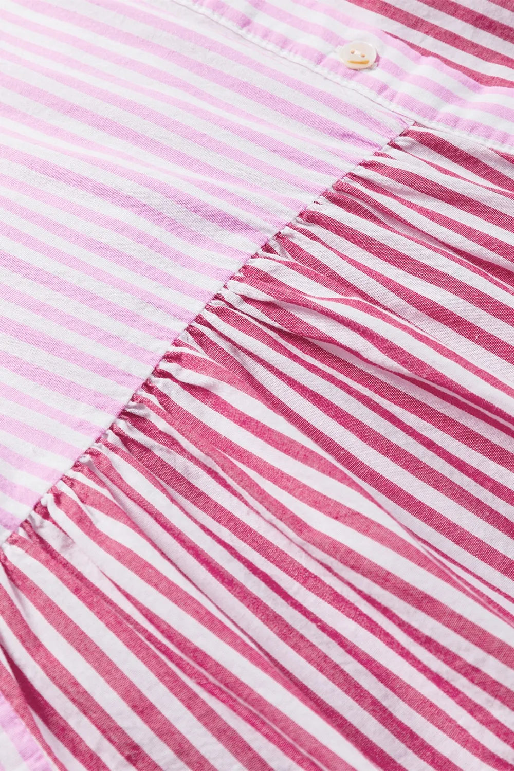 Button Down Striped Ruffled Hem Shirt - Premium Women's Down Shirt Tops from Trendsi - Just $28.46! Shop now at Handbags Specialist Headquarter