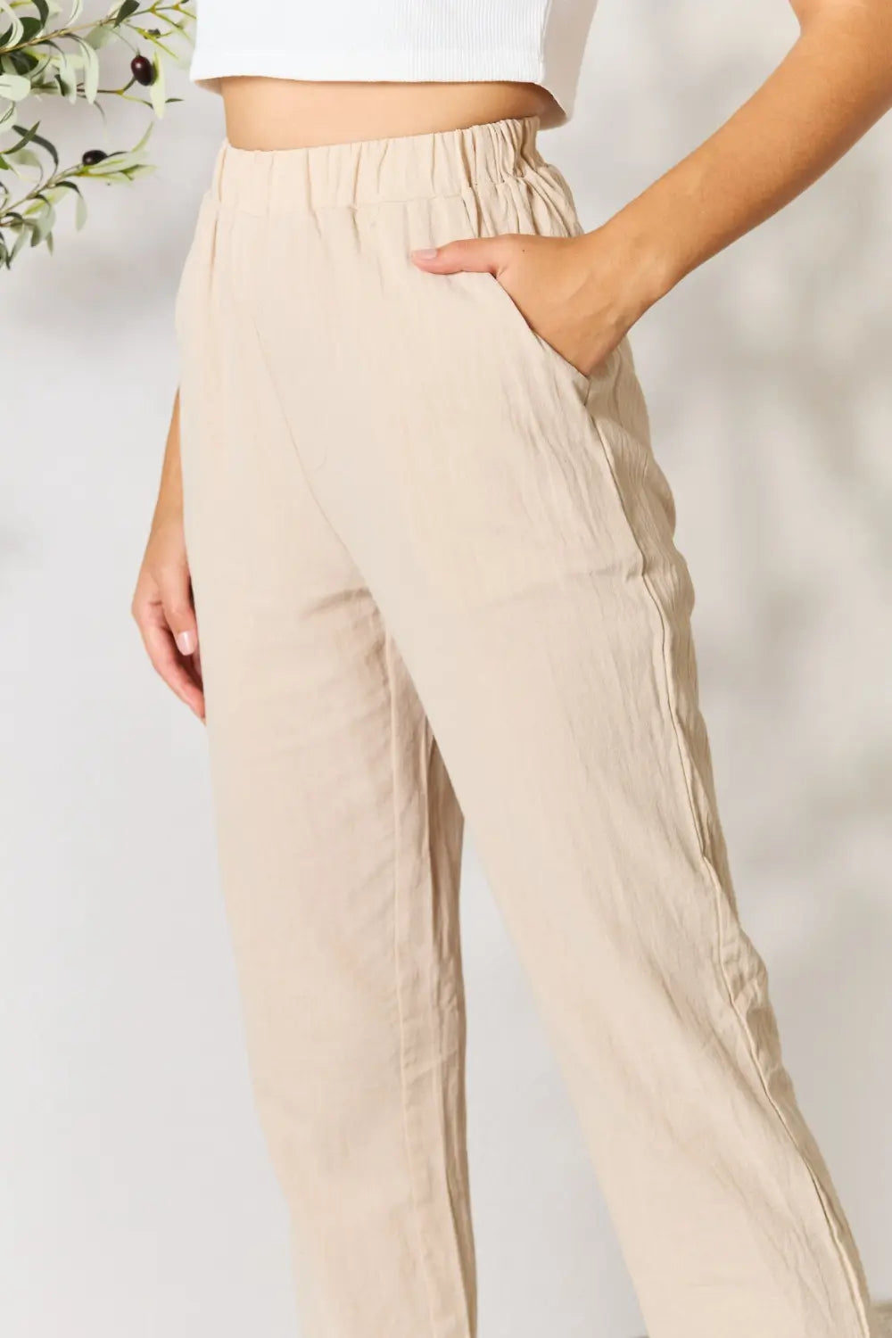 Shiny Pull-On Pants with Pockets - Premium Women Pants from Trendsi - Just $12.99! Shop now at Handbags Specialist Headquarter