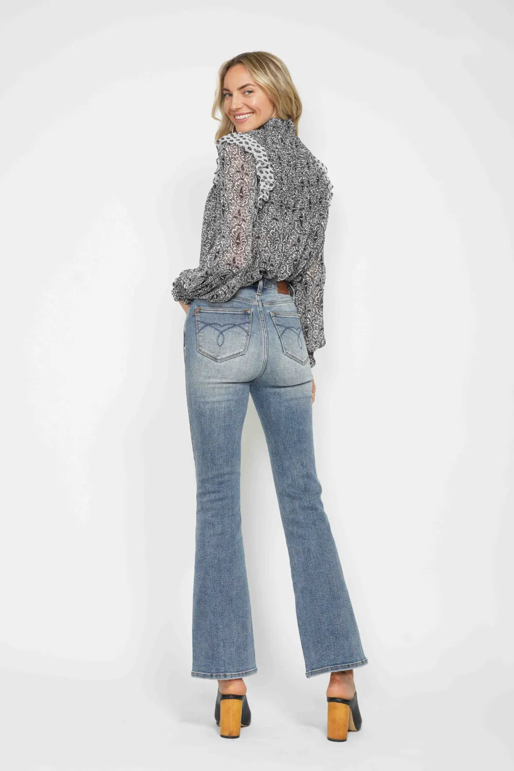 Judy Blue Full Size Tummy Control Back Embroidered Pocketed Bootcut Jeans Plus Size - Premium Women / Jeans & Denim from Trendsi - Just $57.99! Shop now at Handbags Specialist Headquarter