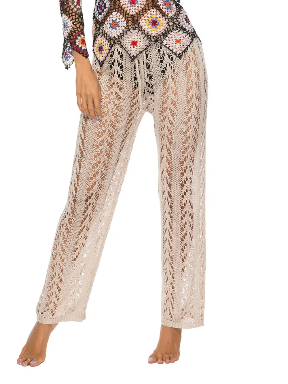 Cutout Drawstring High Waist Swim Pants - Premium Bottoms from Trendsi - Just $25! Shop now at Handbags Specialist Headquarter