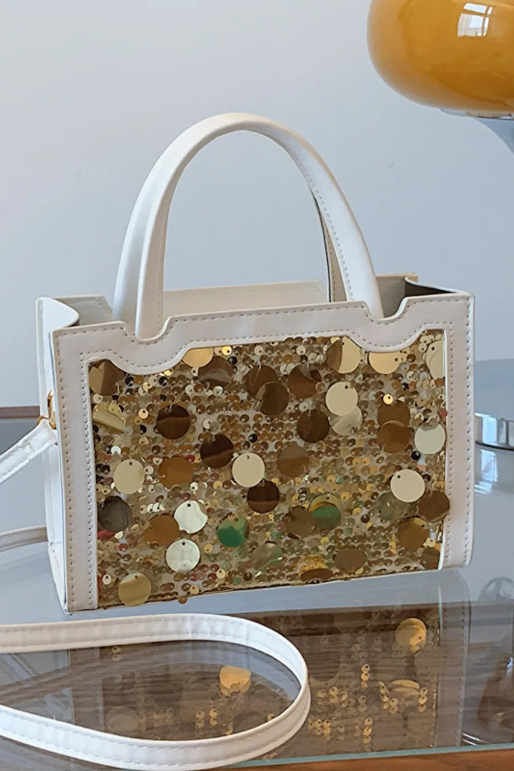 PU Leather Sequin Handbag - Premium handbags from Trendsi - Just $29.99! Shop now at Handbags Specialist Headquarter