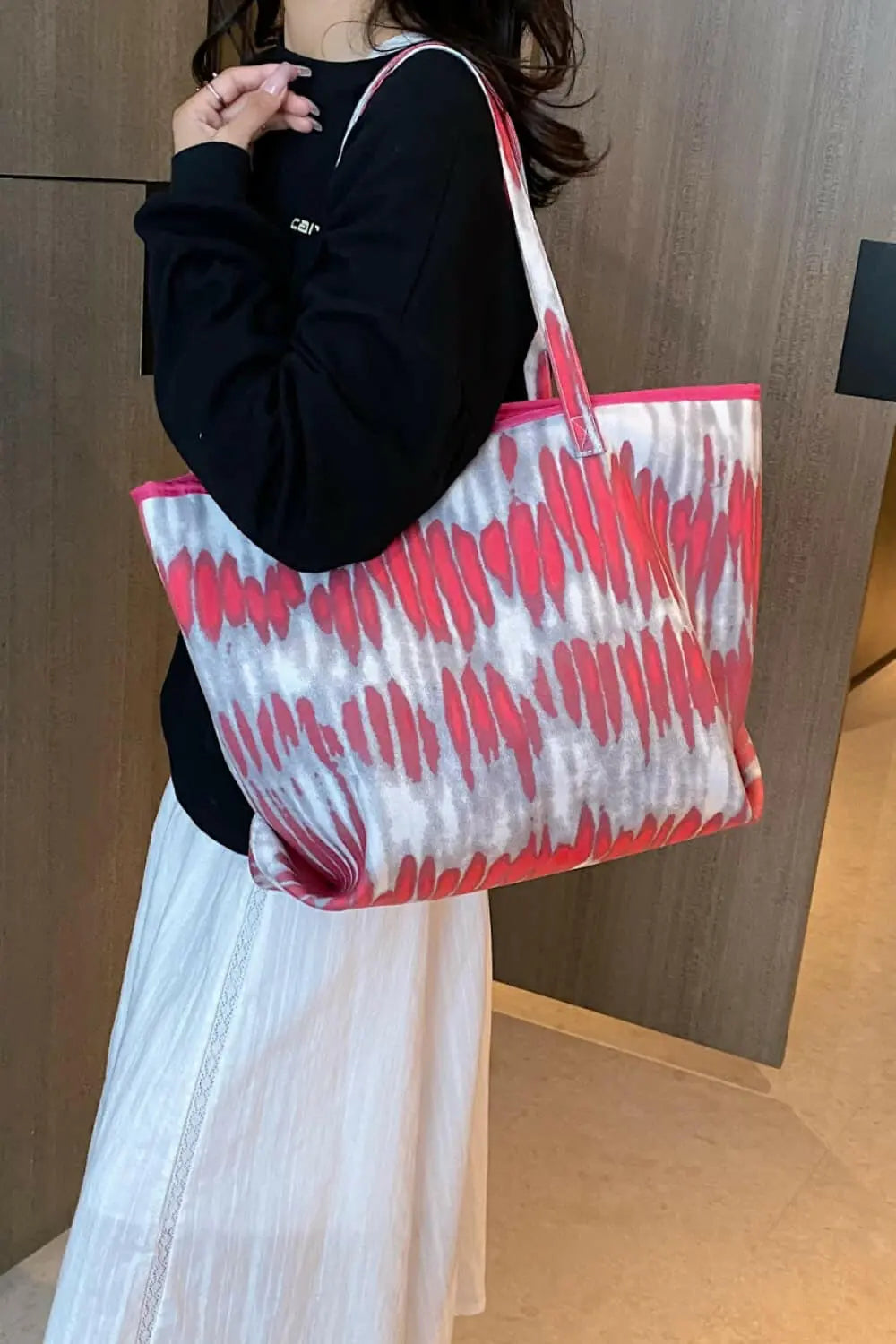 Printed PU Leather Tote Bag.