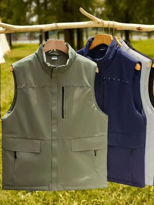 Men's Full Size Zip Up Vest Plus Size - Premium Men's Zip Up Vest from Trendsi - Just $98.79! Shop now at Handbags Specialist Headquarter