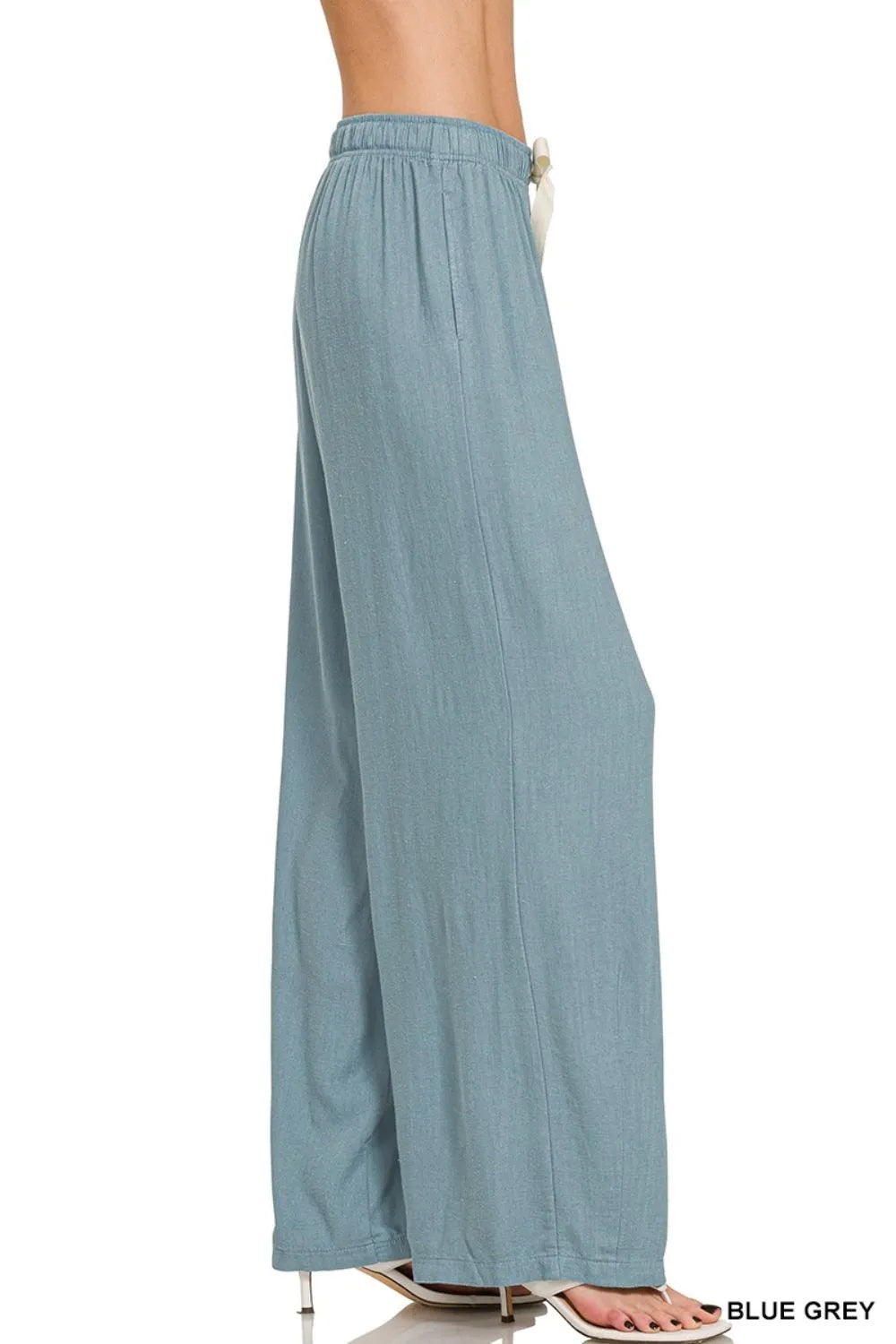 Zenana Linen Drawstring Pants - Premium Women Pants from Trendsi - Just $36.99! Shop now at Handbags Specialist Headquarter