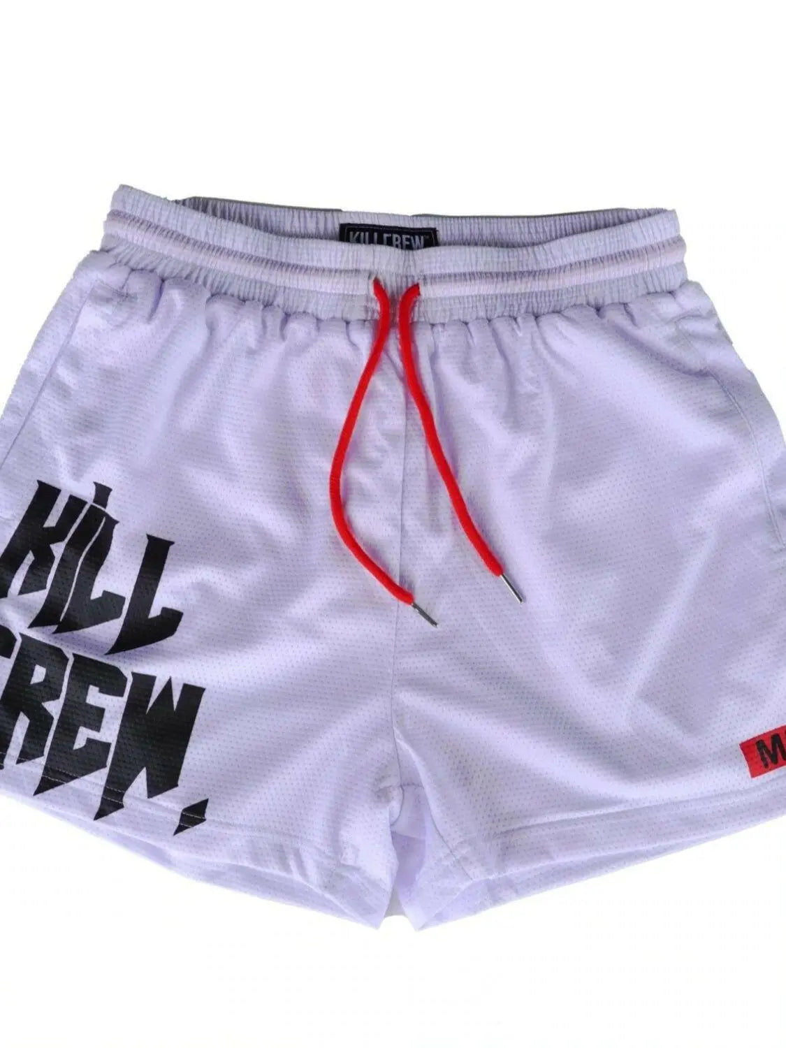 Men's Plus Size Letter Drawstring Shorts.