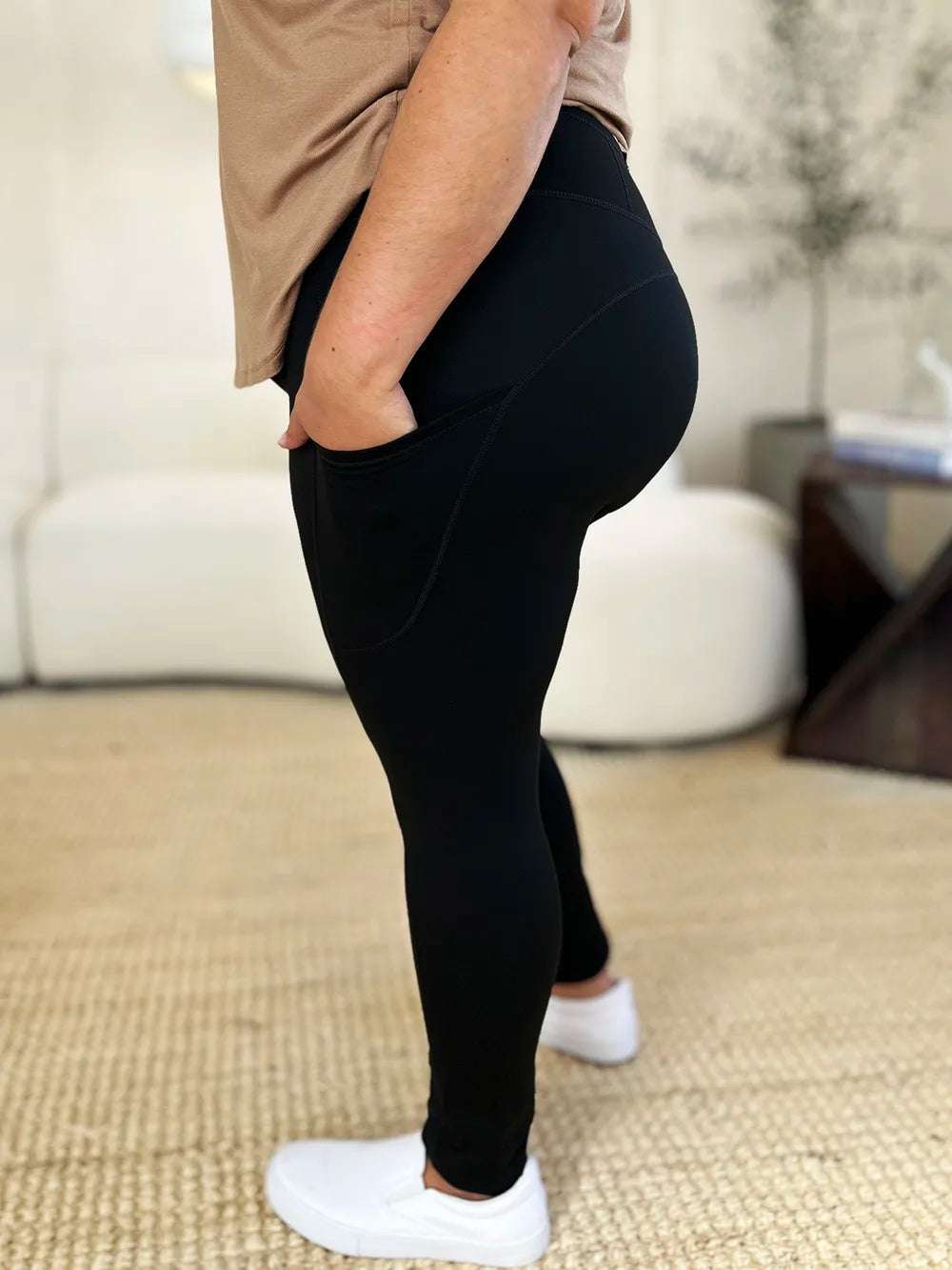 Wide Waistband Sports Leggings - Premium Leggings from Trendsi - Just $24! Shop now at Handbags Specialist Headquarter