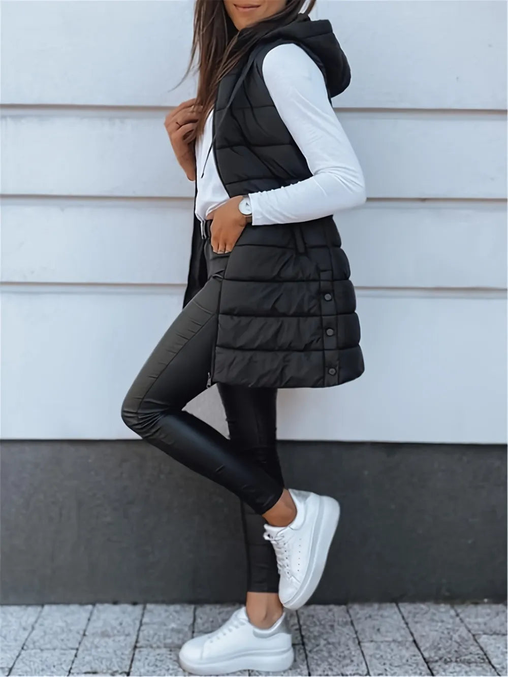 Plus Size Zip Up Hooded Vest Coat - Premium from Trendsi - Just $59.76! Shop now at Handbags Specialist Headquarter