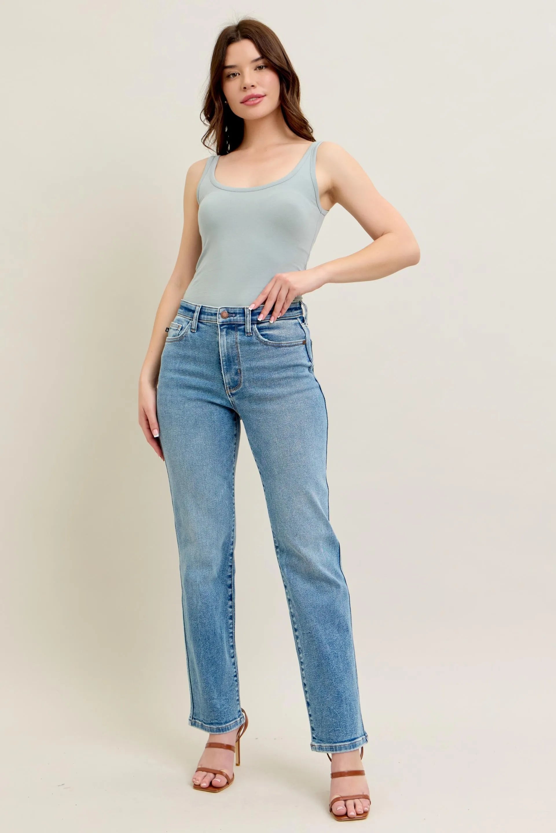 Judy Blue Full Size Hw Vintage Straight Jeans Plus Size - Premium Women / Jeans & Denim from Trendsi - Just $64.99! Shop now at Handbags Specialist Headquarter
