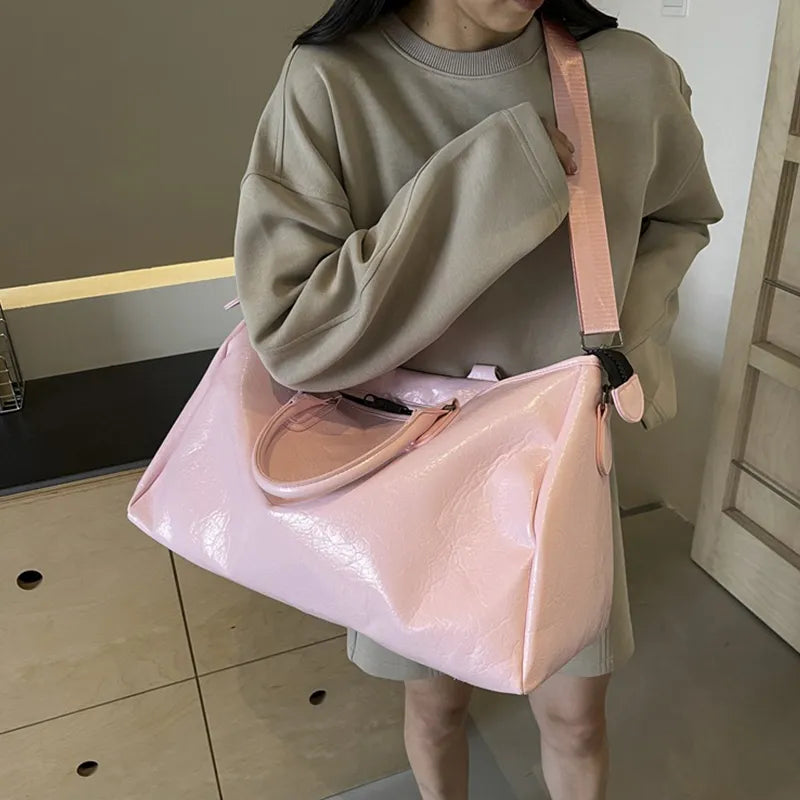 PU Leather Oversize Travel Bag - Premium travel-bag from Trendsi - Just $50.99! Shop now at Handbags Specialist Headquarter