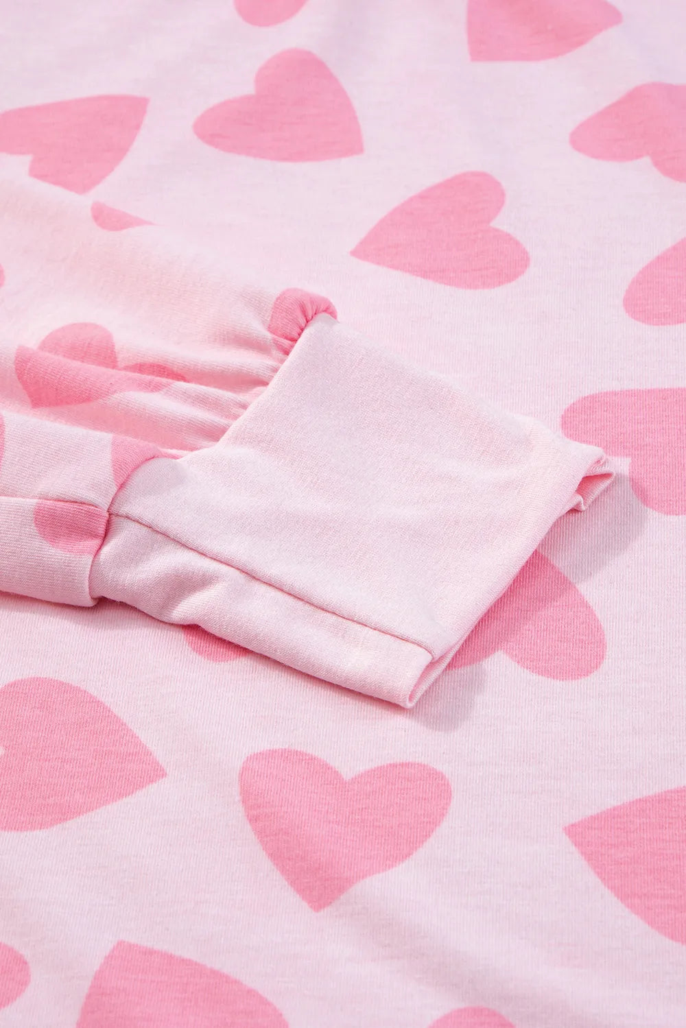 Heart Print Long Sleeve Top and Shorts Lounge Set - Premium Sleepwear from Trendsi - Just $37.99! Shop now at Handbags Specialist Headquarter