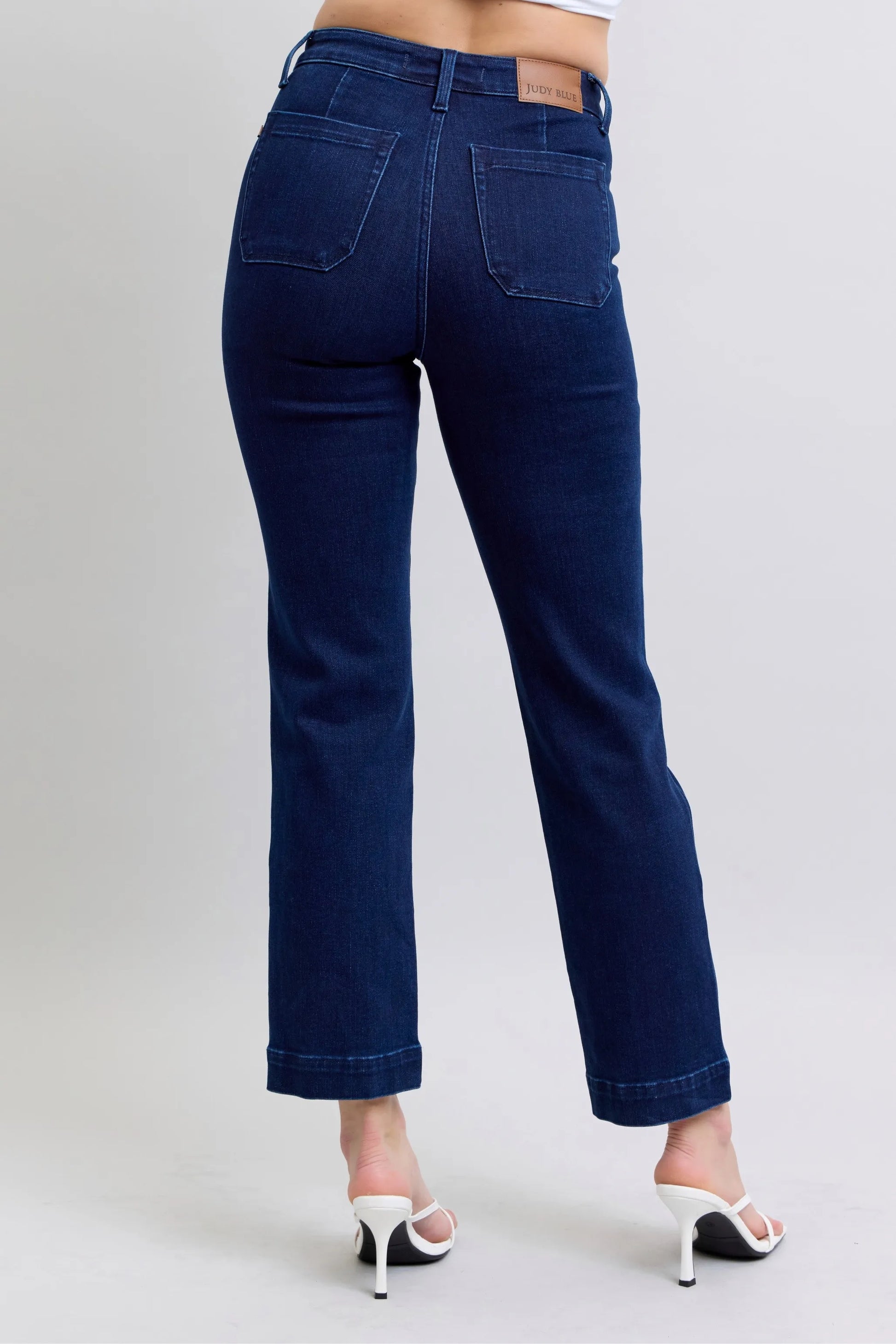 Judy Blue Full Size Hw Work Wear Knee Patch Straight Jeans Plus Size - Premium Women / Jeans & Denim from Trendsi - Just $66.99! Shop now at Handbags Specialist Headquarter