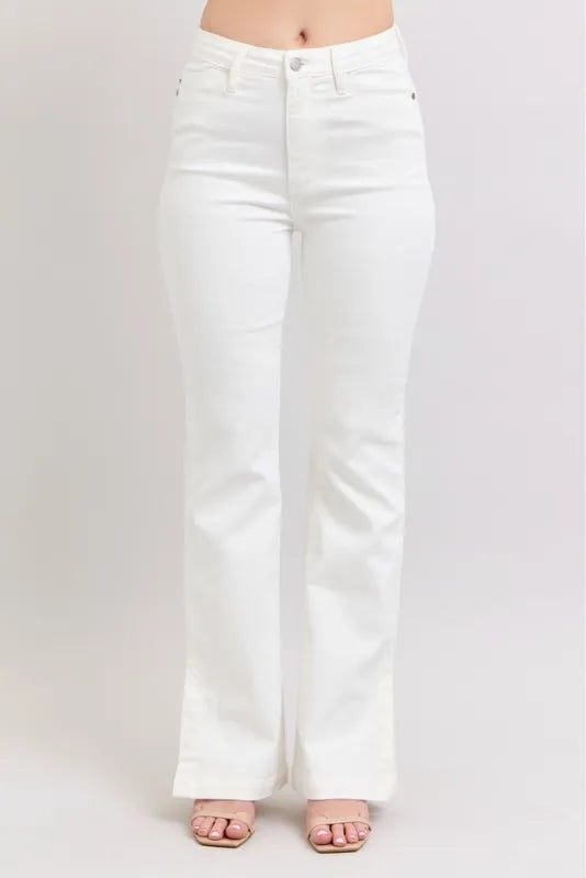 Judy Blue Full Size High Waist Side Slit Slim Bootcut Jeans Plus Size - Premium Women / Jeans & Denim from Trendsi - Just $60.99! Shop now at Handbags Specialist Headquarter
