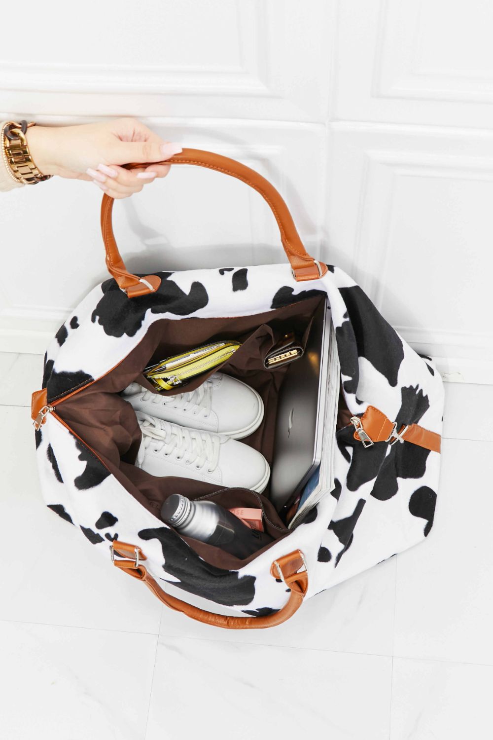 Animal Print Plush Weekender Bag - Premium Weekender Bag from Trendsi - Just $54.99! Shop now at Handbags Specialist Headquarter