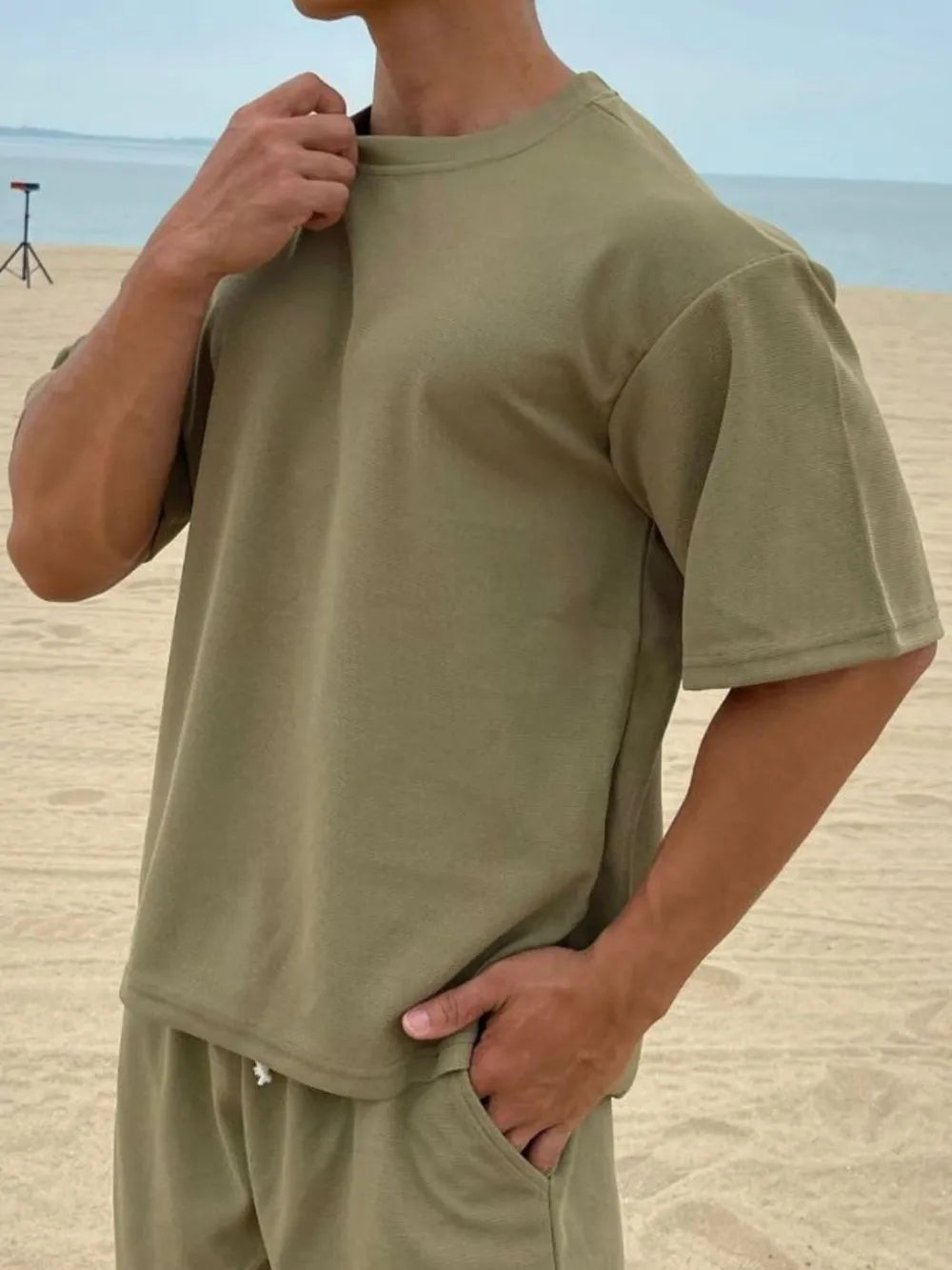 Men's Plus Size Round Neck Half Sleeve T-Shirt - Premium Men's T Shirt from Trendsi - Just $22.76! Shop now at Handbags Specialist Headquarter
