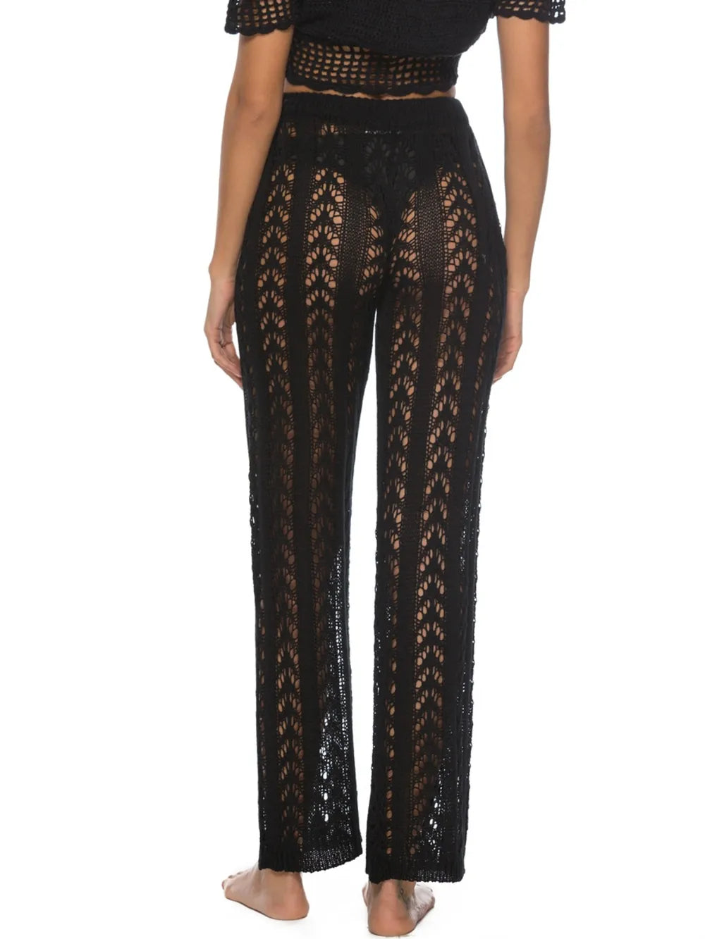 Cutout Drawstring High Waist Swim Pants - Premium Bottoms from Trendsi - Just $25! Shop now at Handbags Specialist Headquarter