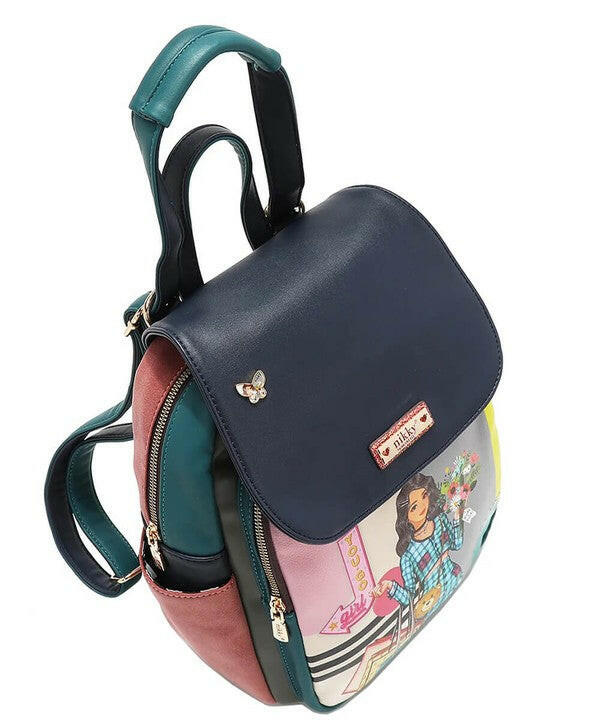 Nicole Lee USA Cat Eco-Leather Convertible Backpack Bag.