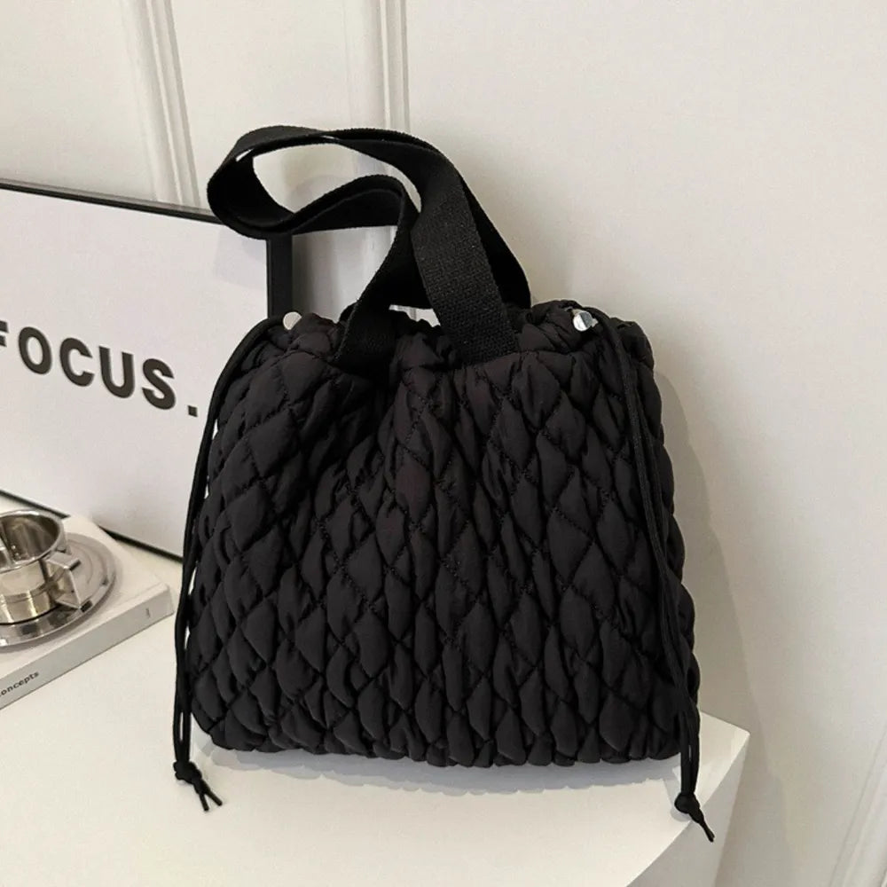 Drawstring Bubble Texture Tote Bag - Premium Tote Bag from Trendsi - Just $39.99! Shop now at Handbags Specialist Headquarter