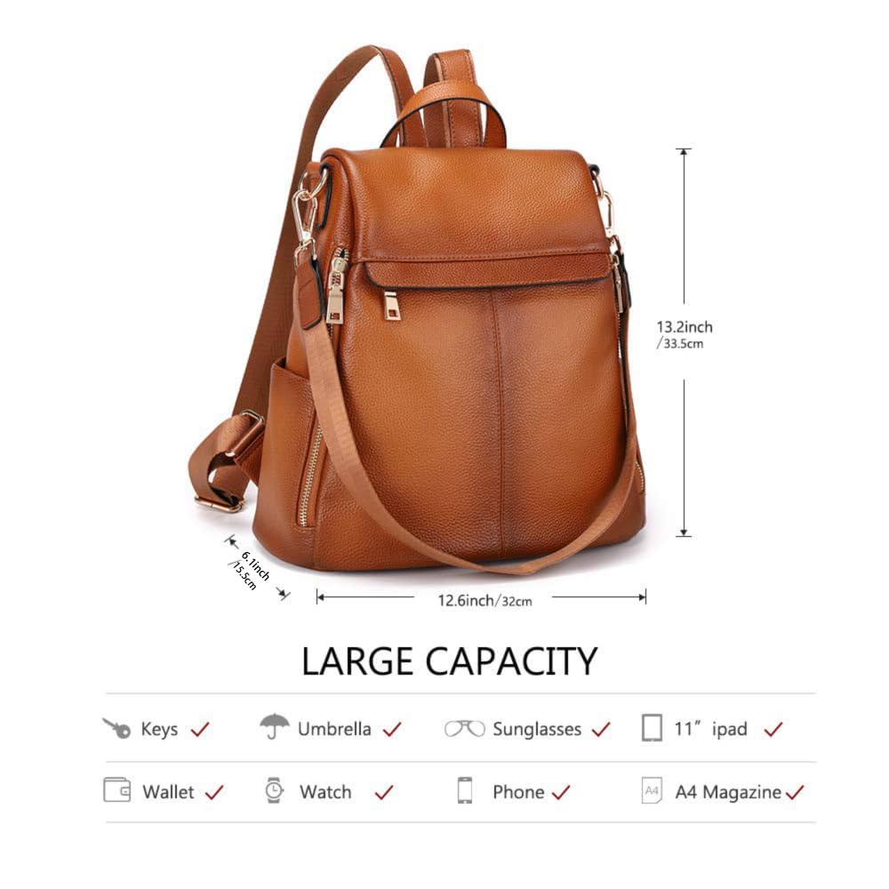 Kattee Women's Luxe Anti-Theft Leather Backpack Bag