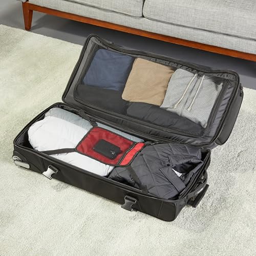 Amazon Basics 35 Large Rolling Duffle Bag, Blue