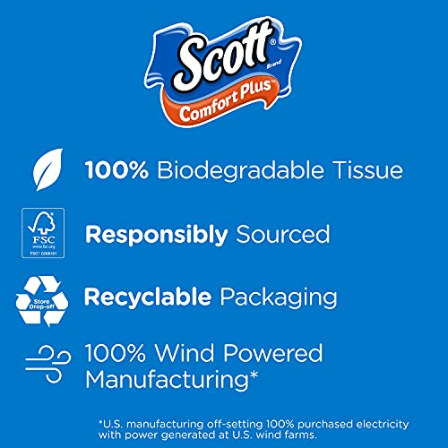 Scott Comfort+ 12 Double Rolls, 231 Sheets, Septic-Safe