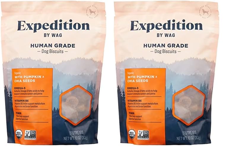 Wag Expedition Pumpkin Chia Dog Treats, Organic Biscuits