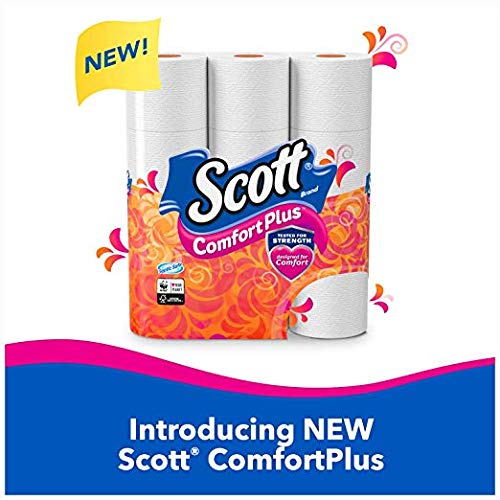 Scott Comfort+ 12 Double Rolls, 231 Sheets, Septic-Safe