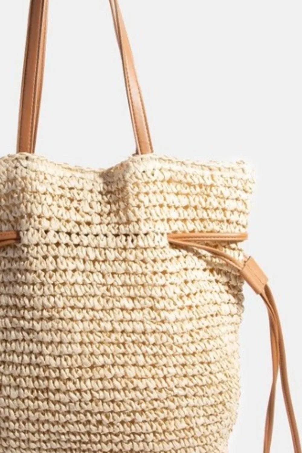 Fame Faux Leather Straps Braided Tote Bag - Premium Tote Bag from Trendsi - Just $31.99! Shop now at Handbags Specialist Headquarter