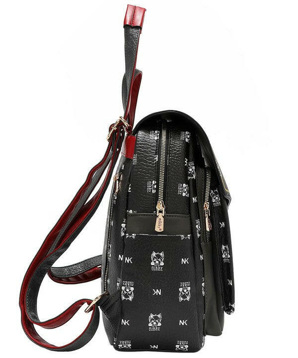 Nicole Lee USA Cat Eco-Leather Convertible Backpack Bag.