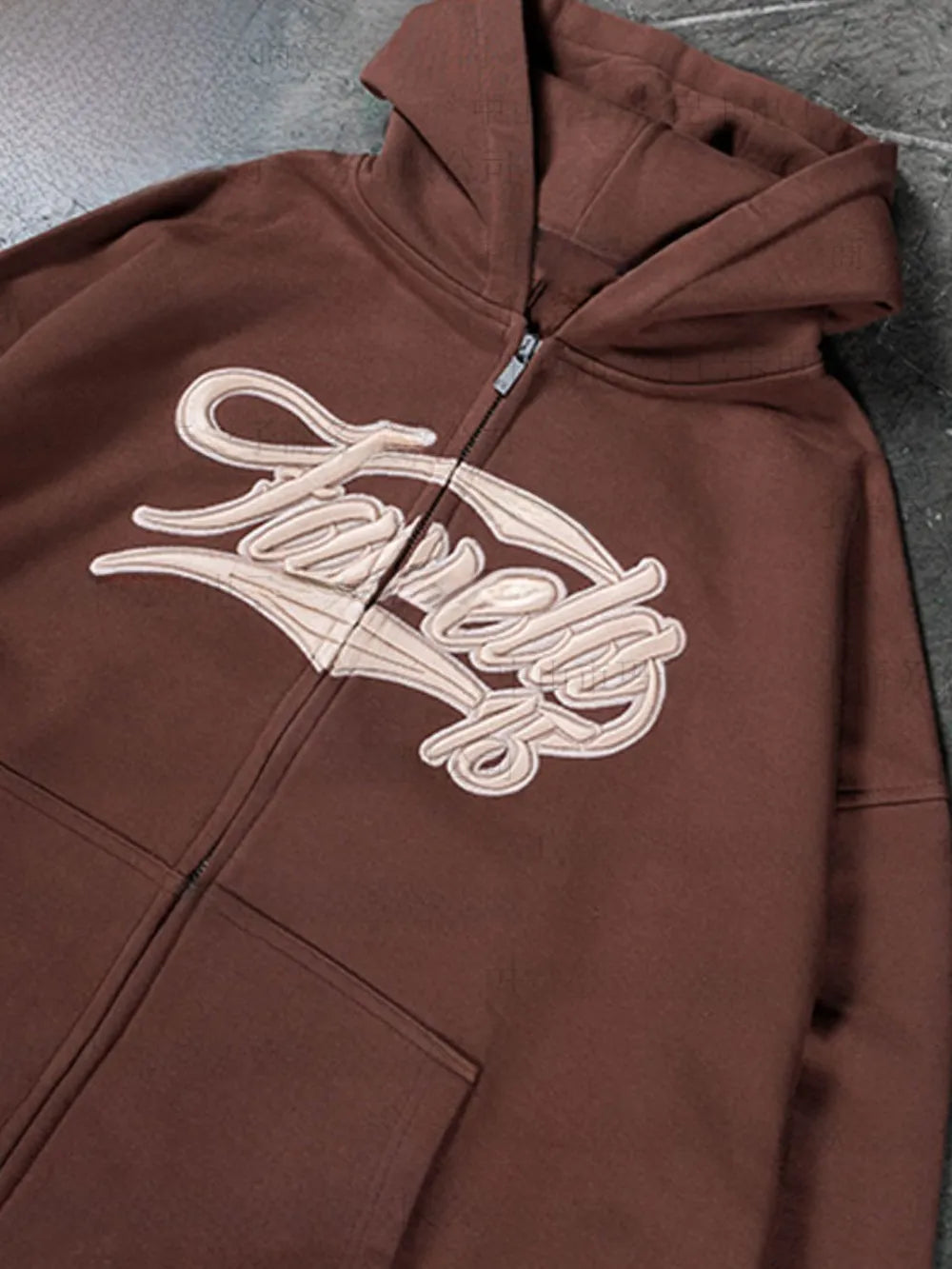 Men's Letter Embroidered Zip Up Long Sleeve Hoodie - Premium Men's Sweatshirts from Trendsi - Just $34.60! Shop now at Handbags Specialist Headquarter