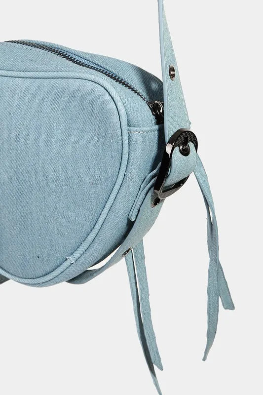 Fame PU Leather Triangle Crossbody Bag - Premium Crossbody Bag from Trendsi - Just $30.99! Shop now at Handbags Specialist Headquarter