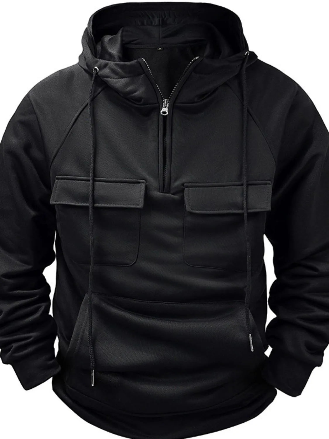 Men's Full Size Drawstring Long Sleeve Hoodie Plus Size - Premium Men's Sweatshirts from Trendsi - Just $51.40! Shop now at Handbags Specialist Headquarter