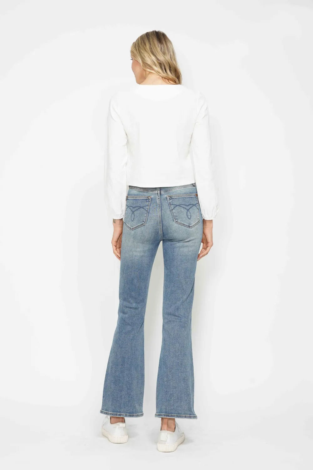 Judy Blue Full Size Tummy Control Back Embroidered Pocketed Bootcut Jeans Plus Size - Premium Women / Jeans & Denim from Trendsi - Just $57.99! Shop now at Handbags Specialist Headquarter