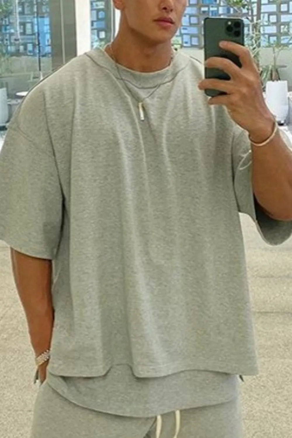 Men's Plus Size Round Neck Half Sleeve T-Shirt - Premium Men's T Shirt from Trendsi - Just $24.60! Shop now at Handbags Specialist Headquarter