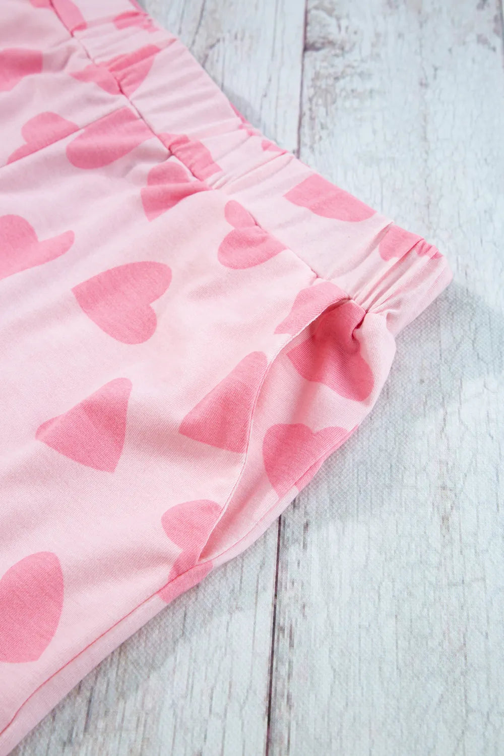 Heart Print Long Sleeve Top and Shorts Lounge Set - Premium Sleepwear from Trendsi - Just $37.99! Shop now at Handbags Specialist Headquarter