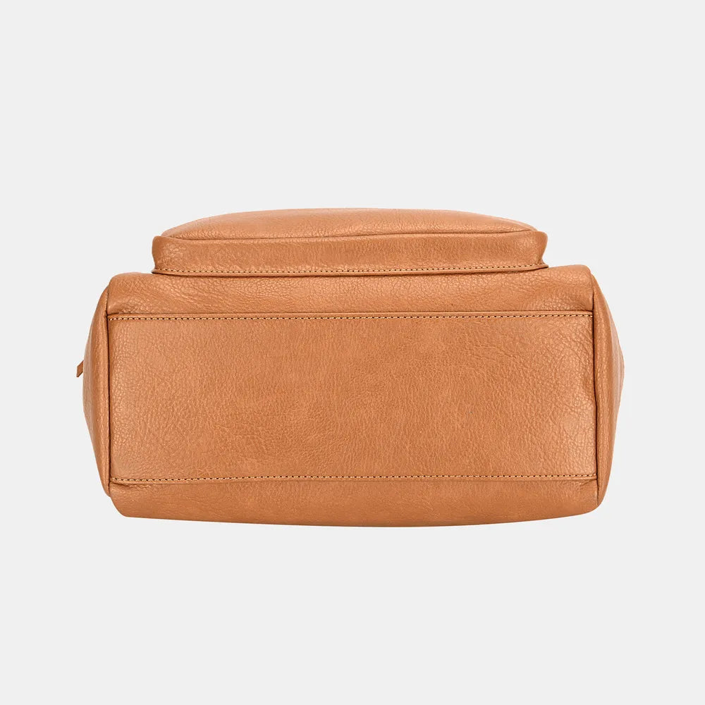 David Jones Zipper PU Leather Handbag - Premium Tote Bag from Trendsi - Just $51.99! Shop now at Handbags Specialist Headquarter